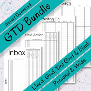Personal & Personal Wide GTD Planner Essentials Bundle - Printable PDFs for Productivity and Task Management
