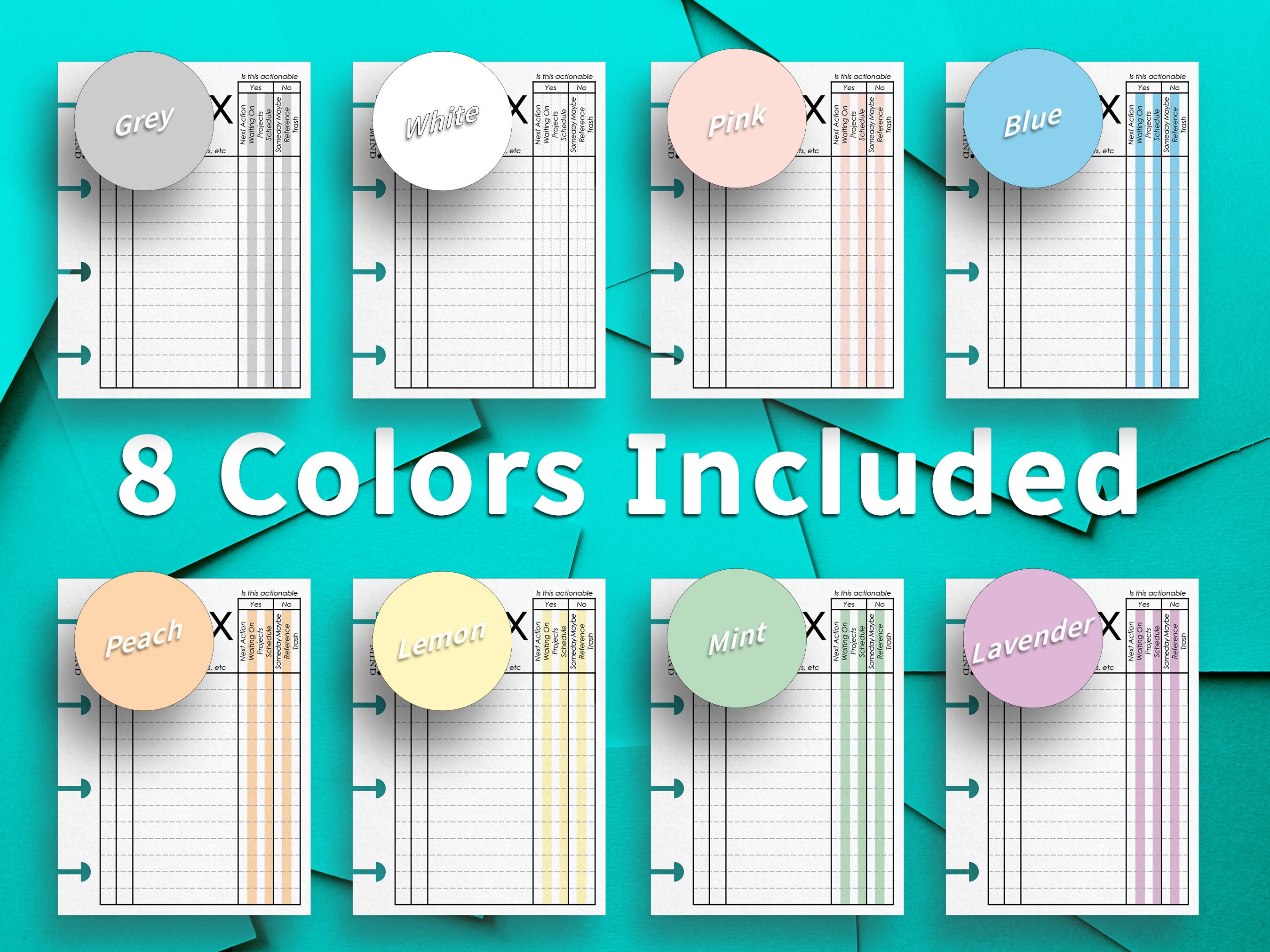 Micro Happy Notes GTD Inbox Printable Planner Insert PDF File - Etsy