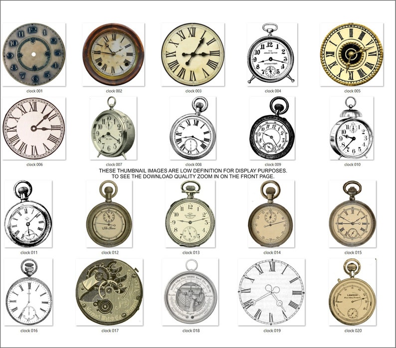 Vintage Uhren Clipart. Antike Uhr Clipart, Vintage Uhr, Uhr Tags, Steampunk alte Uhr. Vintage PNG Uhr, Zifferblatt Clipart Bild 2