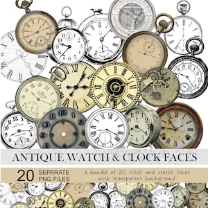 Vintage clock faces.Antique clock clipart,vintage watch,old watch clipart,clock tags,steampunk clipart.Vintage png clock,watch face clipart