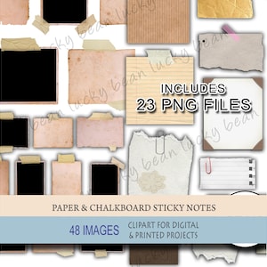 Blank Post it notes.Pin board paper.Chalkboard memo paper.Sticky notes.Digital download.Prtintable planner notes.Calendar post it notes
