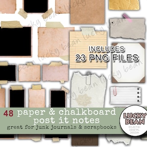 Leere Post-it-Notizen.Pinboard Papier.Kreidetafel Notizpapier.Sticky-Notizen.Digitaler Download.Druckbare Planer-Notizen