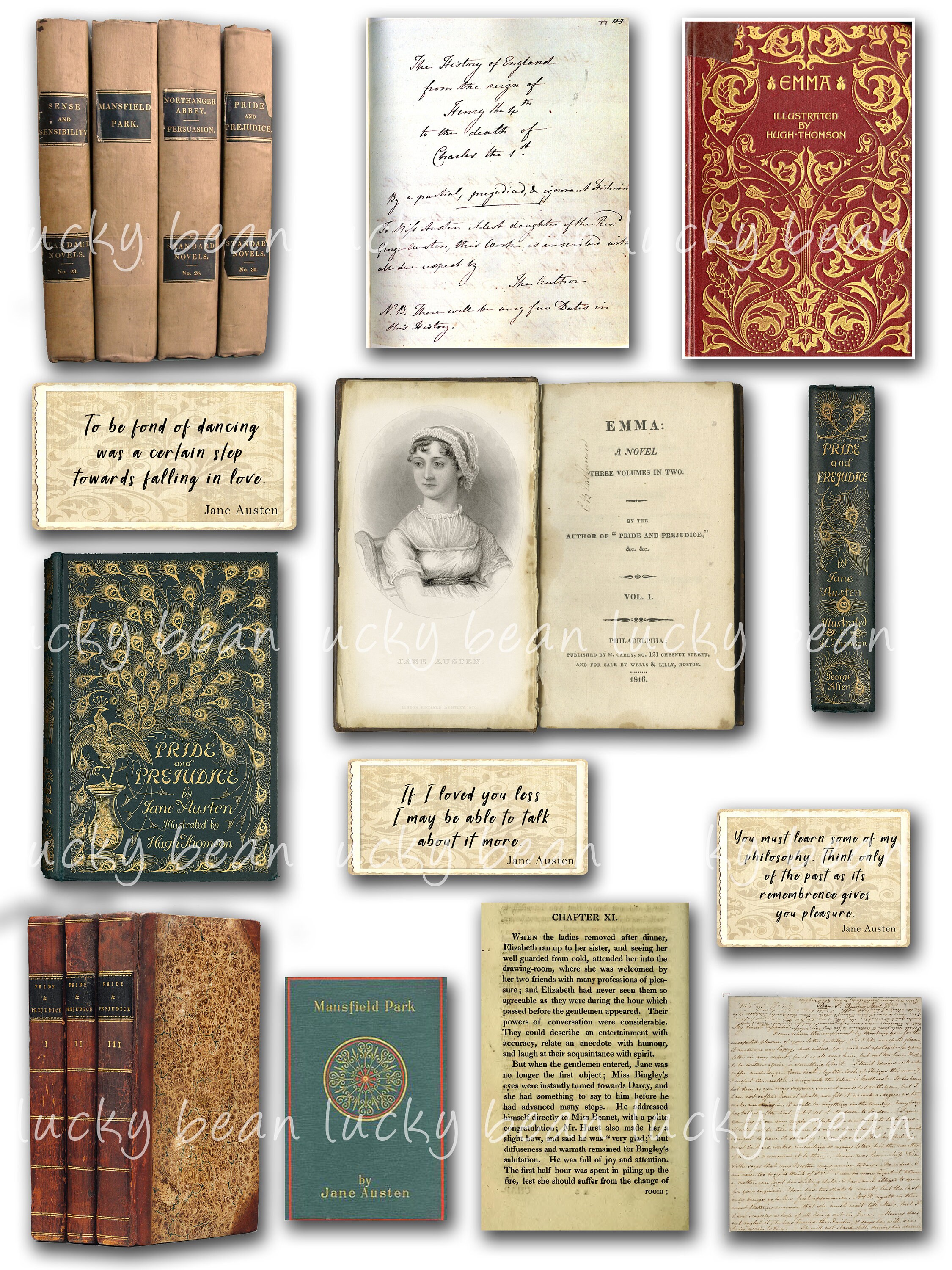 Jane Austen Clipart.jane Austen Ephemara.jane Austen Hand Writing.jane ...