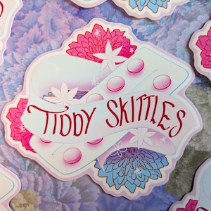 Tiddy Skittles die cut sticker | Gloss trans pride sticker | Transgender transfemme