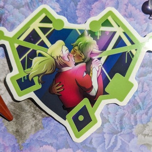 Pegatina Catradora / Pegatina con efecto transparente de Adora Catra / Corazón Shera