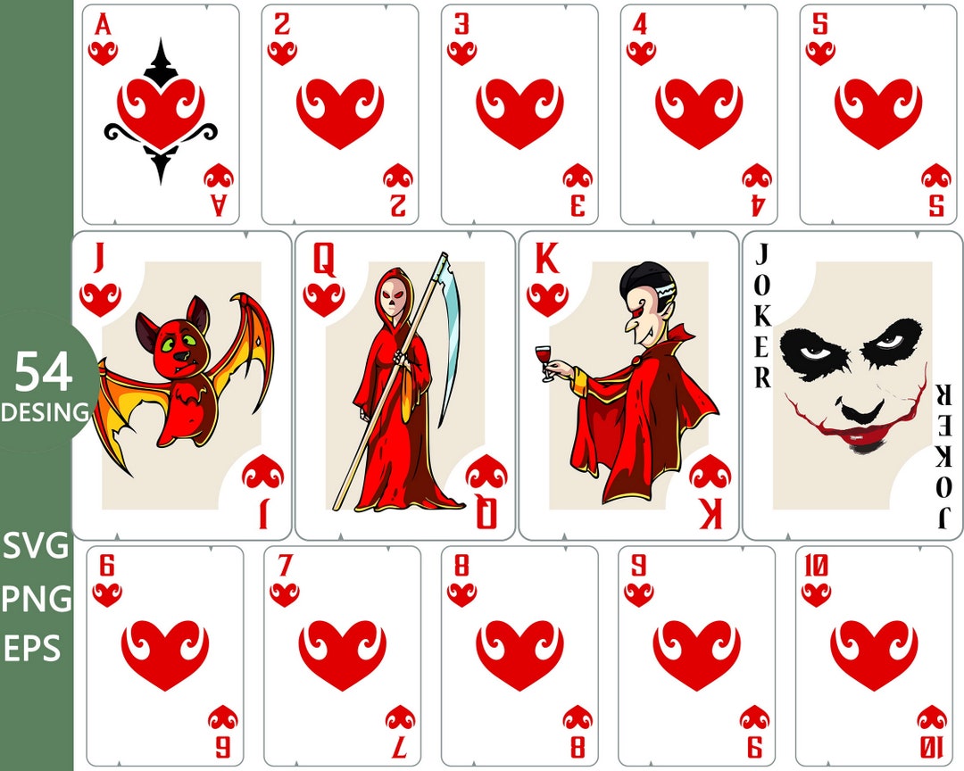 Full Deck Playing Cards Pattern SVG Sticker Designdigital - Etsy