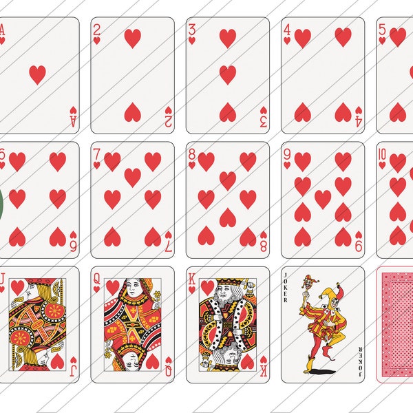 Full Deck Playing Cards pattern SVG Sticker designDigital downloads Hand accounting pattern Clothing design