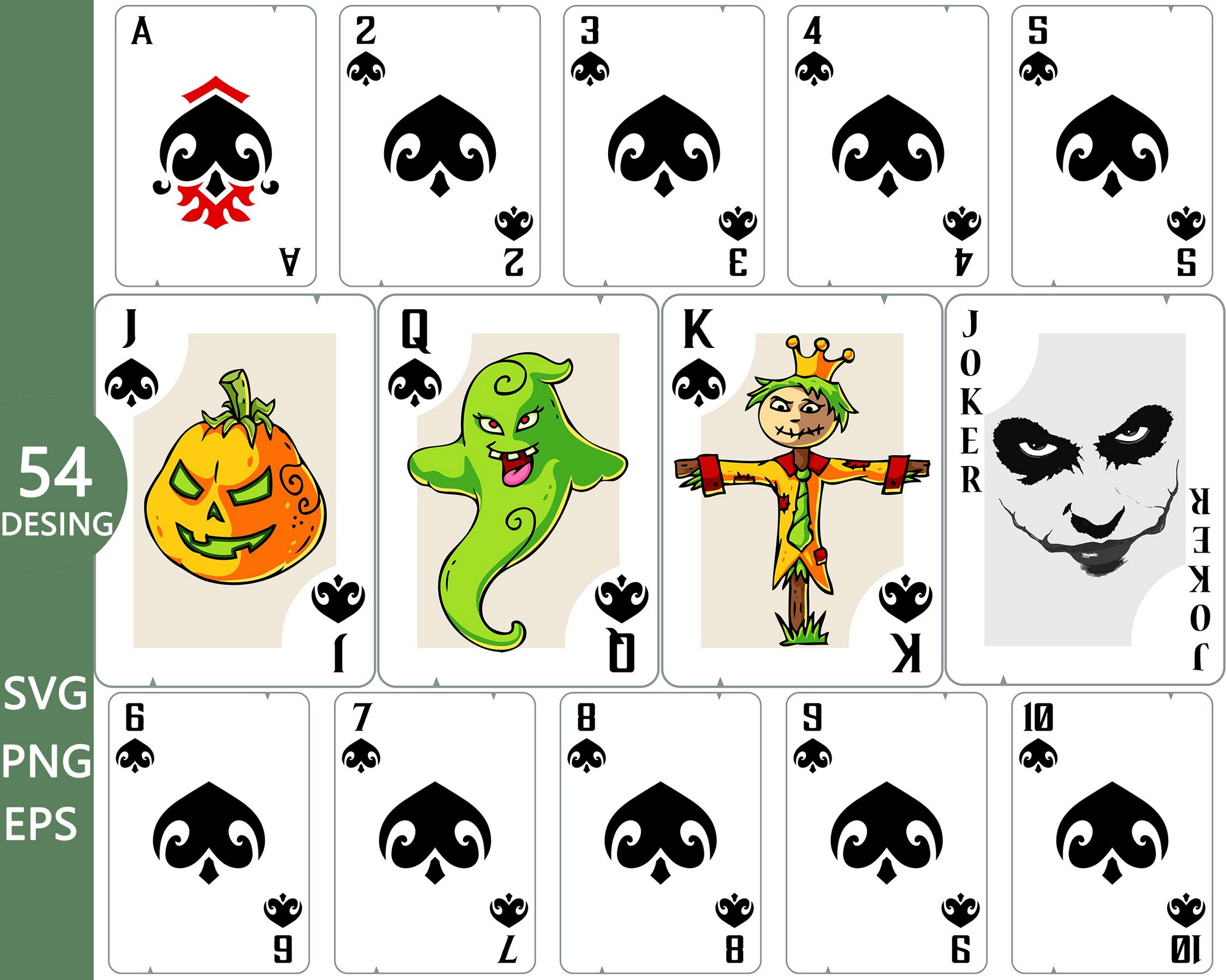 Full Deck Playing Cards Pattern SVG Sticker Designdigital - Etsy
