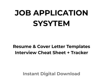 Job Application Tracker | Resume & Cover Letter Templates (Digital Download)