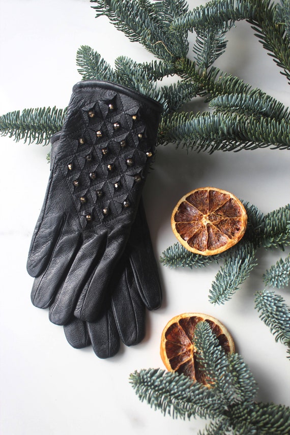 Bronze leather sale gloves