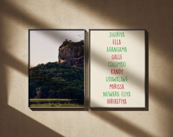 Sri Lanka Sigiriya 2 (Juego de 2 láminas) / Fotografía de viajes / Arte digital para pared / Decoración del hogar