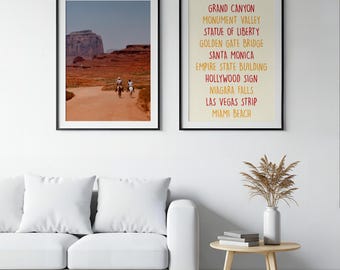 Juego de 2 láminas de Monument Valley USA / Fotografía de viajes / Arte digital para pared / Decoración del hogar