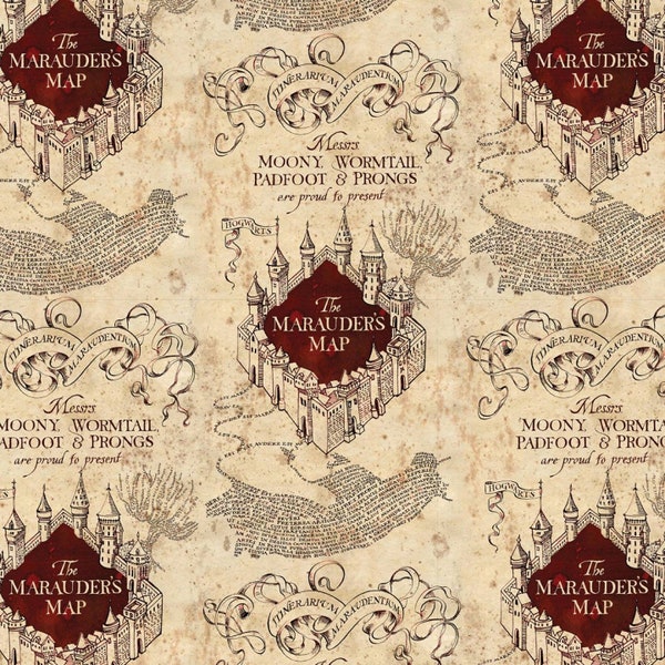 Harry Potter Marauders Map Fabric