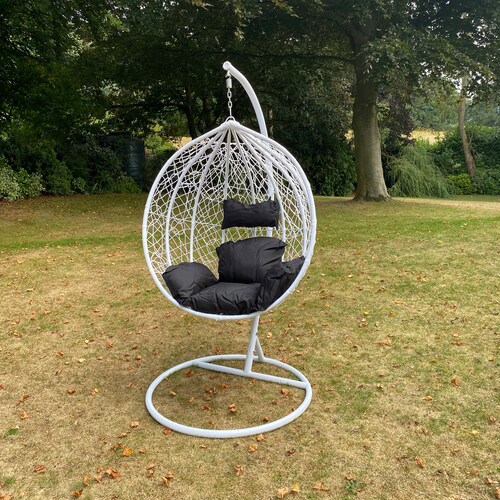 Handmade Rattan Swinging Egg Chair With Cushions Etsy