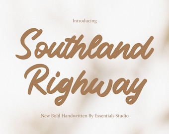 Southland Righway - Handgeschriebene Schreibschrift, Cricut Schriftarten, Schreibschrift, moderne Schriftarten, Schriftarten für Cricut, Procreate Schriftarten, Bold, Farmhouse