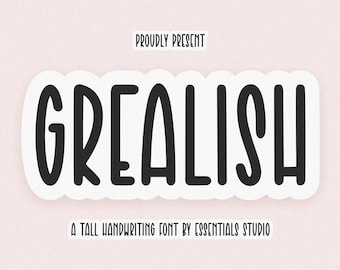 Grealish Font - Tall Farmhouse handwriting Font, Handwritten Font, Cricut Fonts, Fonts for Crafters, Procreate Fonts, Fonts for Cricut,