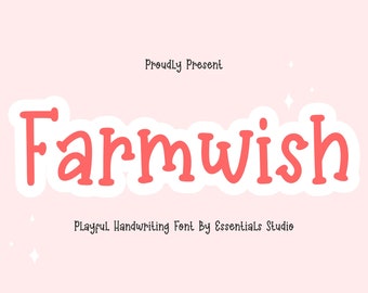 farmwish Font - Handwriting Font, Handwritten Font, Cricut Fonts, Crafting, Procreate Fonts, Fonts for Cricut, notes, Planner Font, Birthday