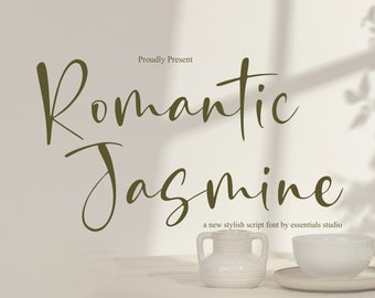 Romantic Jasmine - Wedding Font, Stylish Font, Script Font, Modern Fonr, Canva Font, Procreate Font, Invitations Font, Cricut Font, Crafting