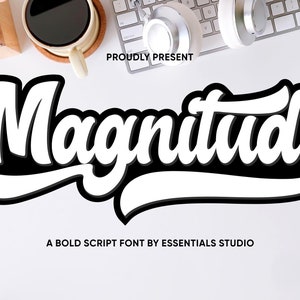 Magniness - Retro-Schrift, Vintage-Schrift, Hippie-Schrift, Canva-Schrift, Moderne Schrift, Boho-Schrift, Logo-Schrift, Groovy-Schrift, Silhouette-Schrift, Procreate-Schrift,