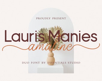 Lauris Amaline font duo - Serif & script,modern fonts,elegant fonts, feminine fonts, cricut , procreate, canva , branding, commercial use