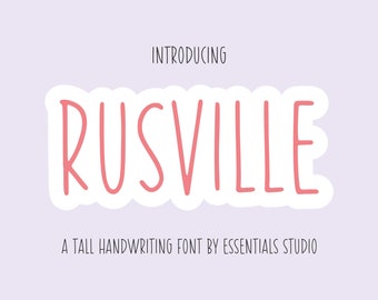 Rusville Font - Tall Farmhouse handwriting Font, Handwritten Font, Cricut Fonts, Fonts for Crafters, Procreate Fonts, Fonts for Cricut,