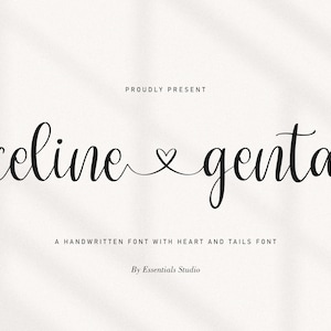 Font with Hearts, Font with Tails, Heart Font, Font for Cricut, Cursive Font, Wedding Font, commercial use, romantic font, calligraphy, SVG