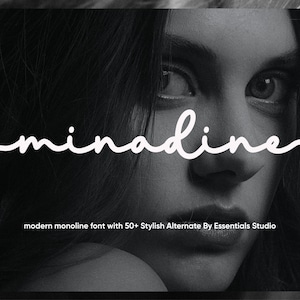 Minadine - beautiful monoline script font, crafting font, calligraphy font, fonts for cricut, procreate font, canva font, commercial use,