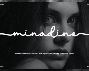 Minadine - beautiful monoline script font, crafting font, calligraphy font, fonts for cricut, procreate font, canva font, commercial use,