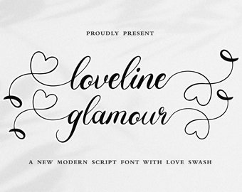 Romantic Font, Modern Calligraphy, Heart Fonts, Wedding Font, Invitation Font, Script Font, Cricut Font, Silhouette font, Commercial Use