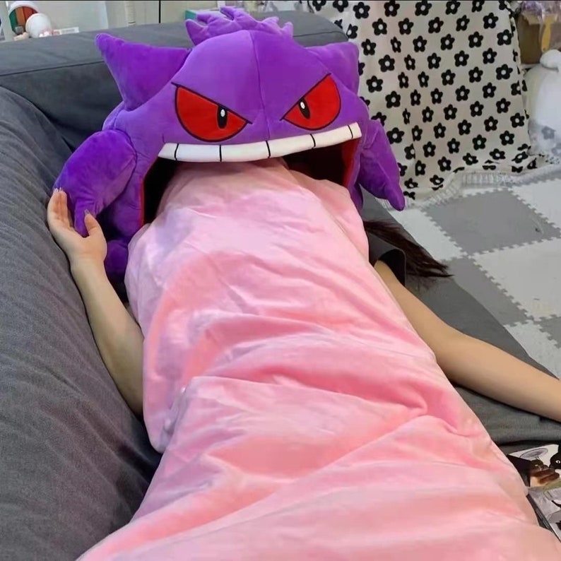 Handmade Gengar Style Pillow With Tongue Blanket Etsy