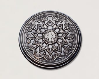 Gemina Gothic Rose Window Impression Die | Steel Shot Plate | Gemina Jewellery Making Tool | Impression Dies for Jewellers & Silversmiths