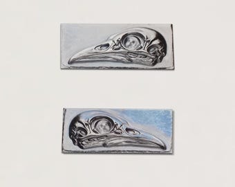 Gemina Raven Skull Duo Shot Plate | Steel Impression Dies | Jewellery Tools | Impression Dies for Jewellers, Silversmiths, Jewelry Makers
