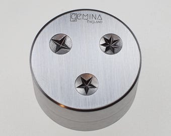 Gemina Tri-Star Impression Die | Steel Shot Plates | Jewelry Making Tools | Impression Dies for Jewellers, Silversmiths & Jewelry Makers