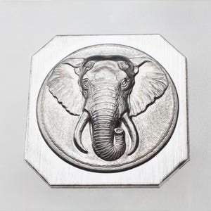 Gemina Large & Medium Elephant Face Impression Dies | Steel Shot Plate | Jewelry Making Tool | Impression Die for Jewellers and Silversmiths