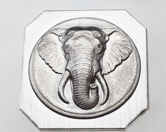 Gemina Large & Medium Elephant Face Impression Dies | Steel Shot Plate | Jewelry Making Tool | Impression Die for Jewellers and Silversmiths