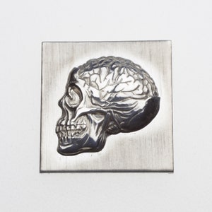 Gemina Skull & Brains Impression Die | Steel Shot Plate | Jewellery Making Tool | Impression Dies for Jewellers, Silversmiths, Jewelry Maker
