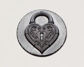 Gemina Heart Padlock Impression Die | Shot Plate | Gemina Jewellery Tools | Impression Dies for Jewellers, Silversmiths & Jewelry Makers