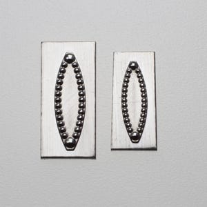 Gemina Pellet Border Bail Impression Dies - 3 Sizes | Steel Shot Plate Jewelry Making Tool | Impression Die for Silversmiths & Jewelry Maker