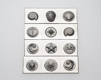 Gemina Seascape - Tiny 12 Shot Plate | Steel Shot Plate Jewelry Making Tools | Impression Dies for Jewellers, Silversmiths & Jewelry Makers