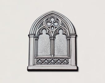 Gemina Gothic Church Window 2 Impression Die | Steel Shot Plate | Gemina Jewelry Making Tool | Impression Dies for Jewellers & Silversmiths