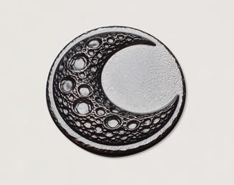 Gemina Large Cratered Crescent Moon Impression Die | Steel Jewellery Making Tools | Shot Plates for Jewellers, Silversmiths, Jewelry Makers