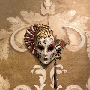 Maschera Veneziana,Ventaglio Carte Tarocchi,Maschera Originale