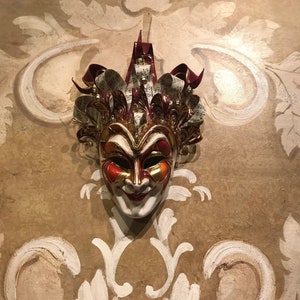Venetian Mask,Red Joker,Original Mask Of Venice