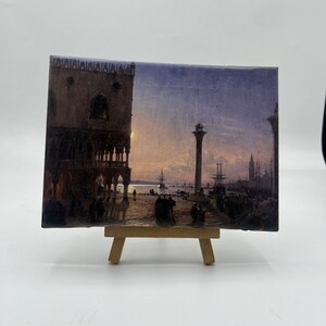 Oil On Canvas, Piazza San Marco with the full moon - F. Nerly