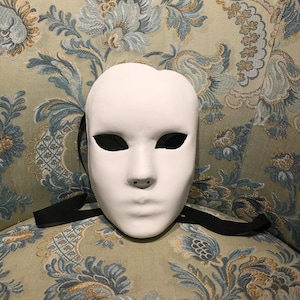 Venetian Mask, White Face to Paint, Papier Mache Mask