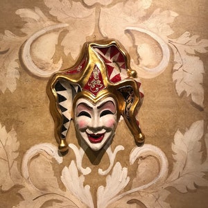 Venetian Mask, Venetian Joker, Original Paper Mache Mask