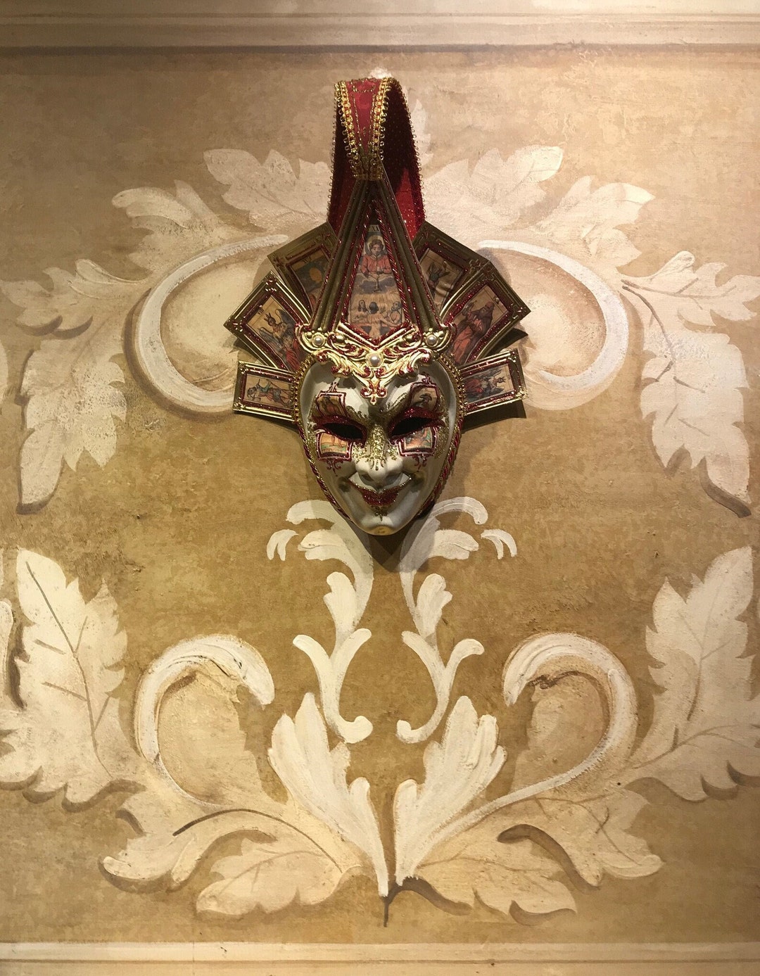 Venetian Mask, Joker Red Cards, Venice Mask - Etsy