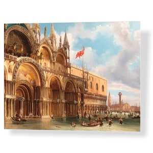 Oil on canvas, View of San Marco with high water - F. Moja