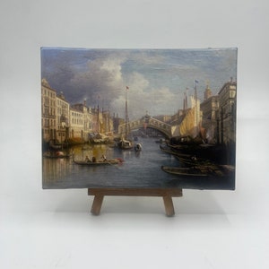 Oil On Canvas, View from the Grand Canal with the Rialto Bridge - C. Grubacs