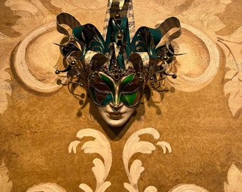 Venetian Mask, Female Green Joker, Venice Mask